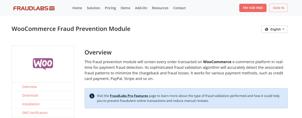 WooCommerce anti fraud plugins -Fraudlabs Pro