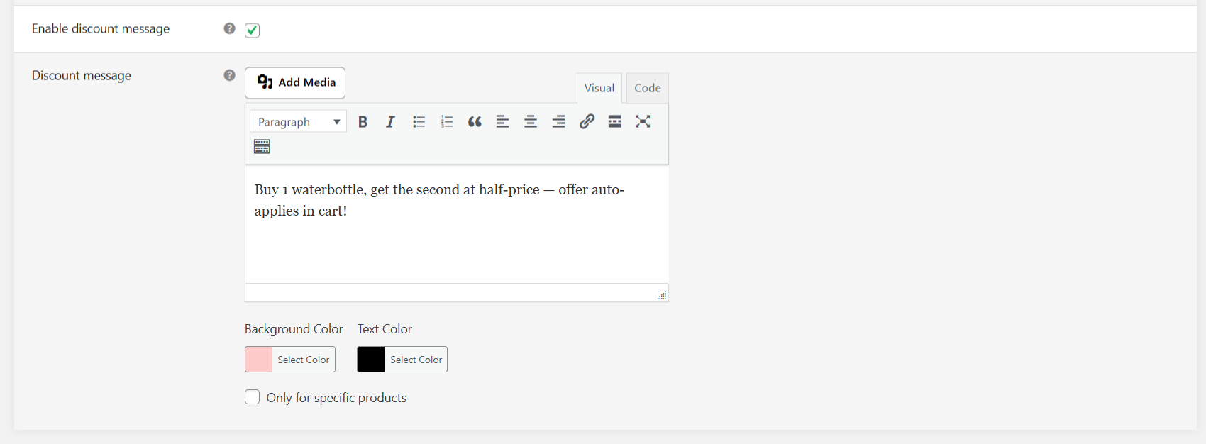 WooCommerce buy X get Y - B1G50 off 3