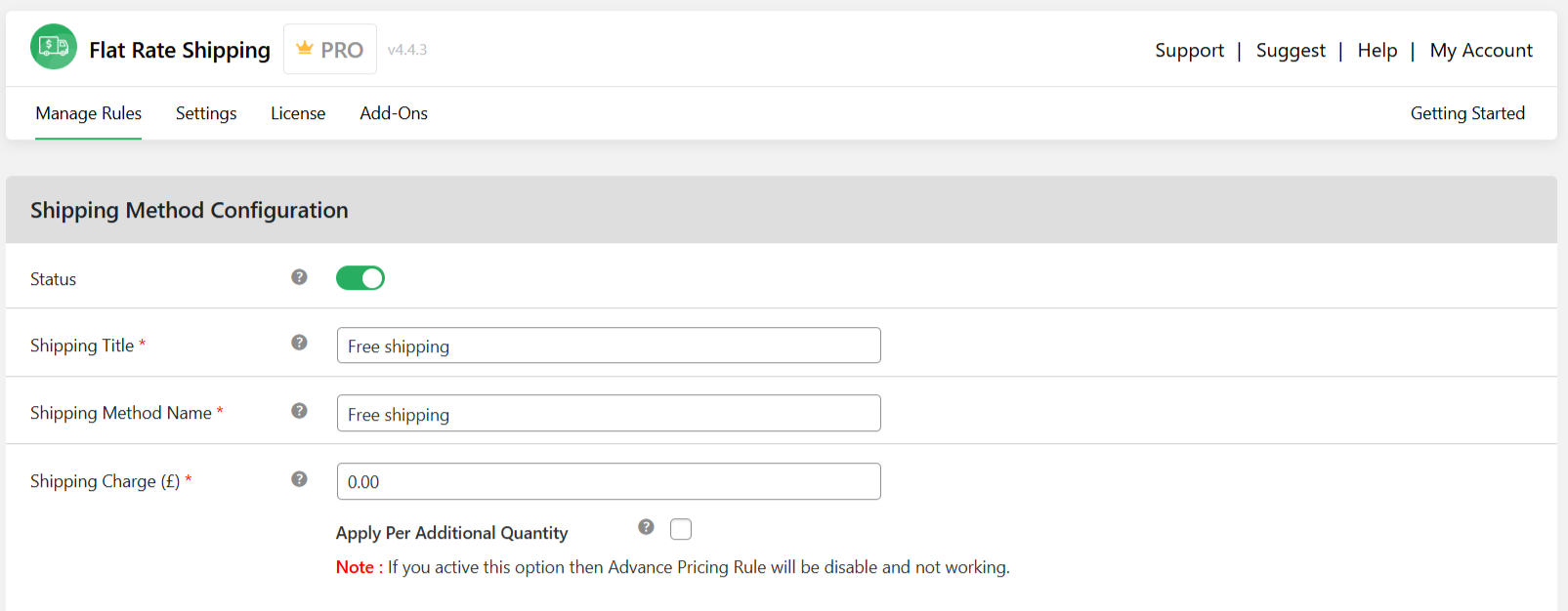WooCommerce free shipping over amount - 1