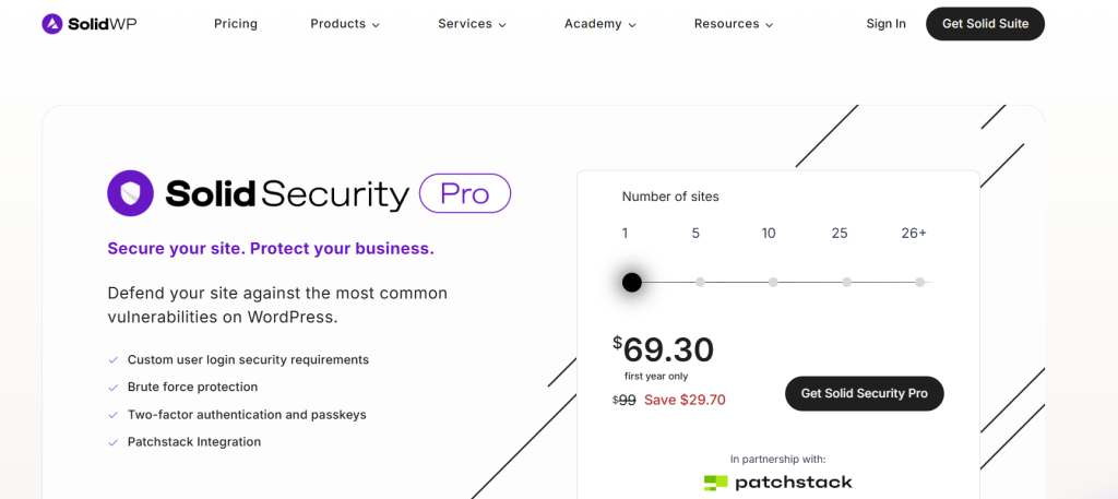 WooCommerce security plugins - Solid Security Pro