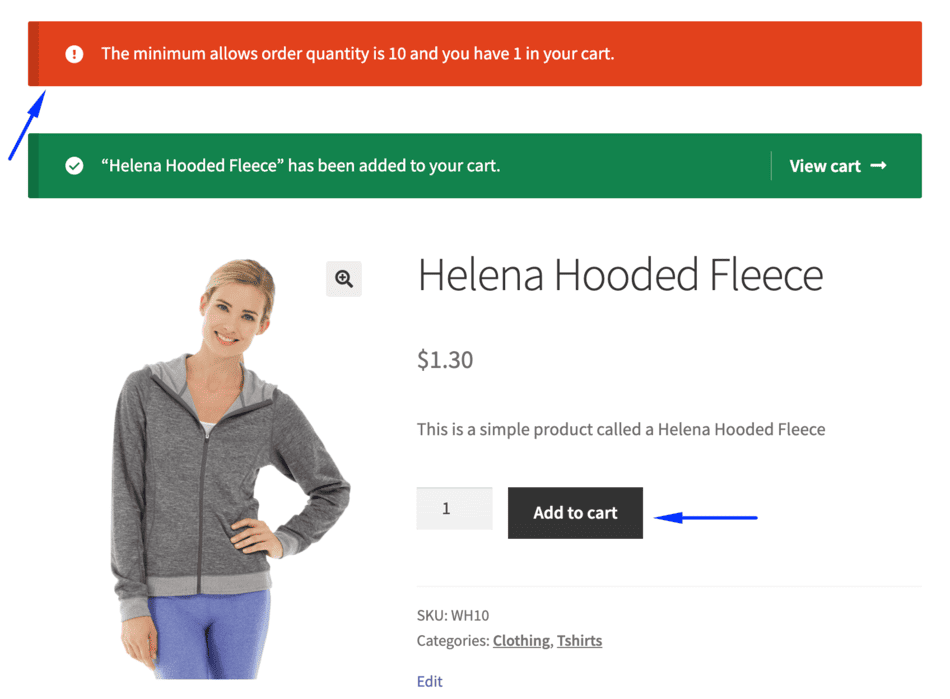 Display WooCommerce checkout restrictions messages on single product pages