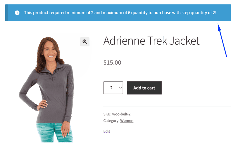 WooCommerce notice-style rule display on product page