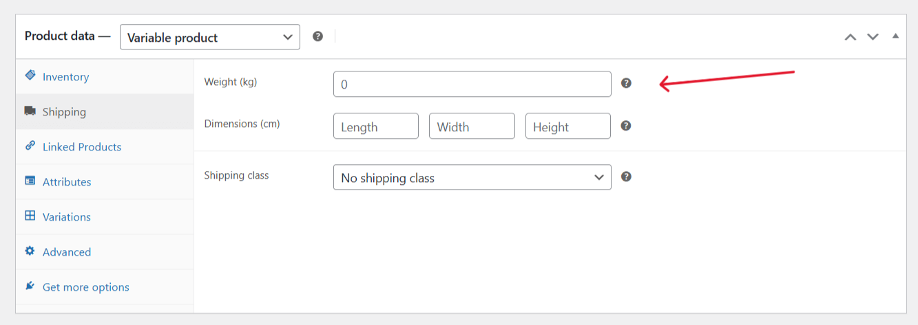 WooCommerce additional information - shipping tab 2