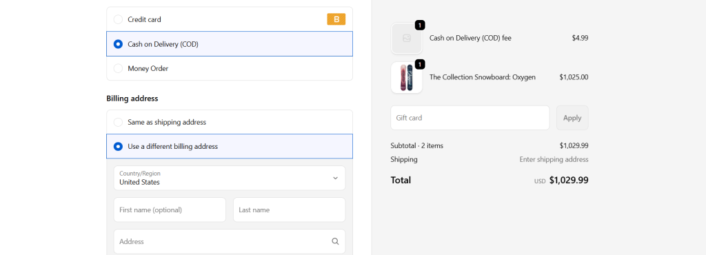 Shopify transaction fee cash on delivery - 2