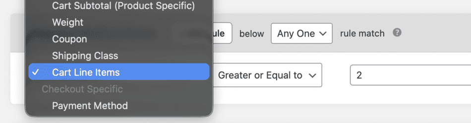 Cart line items settings in flat rate shipping for WooCommerce