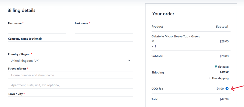 how to add cash on delivery charges in woocommerce