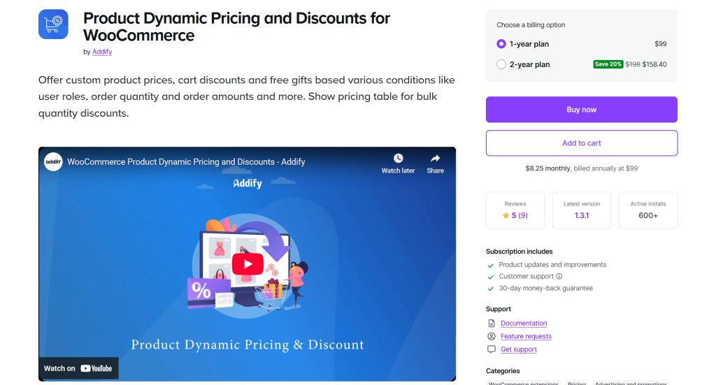 Product Dynamic Pricing and Discounts for WooCommerce by Addify