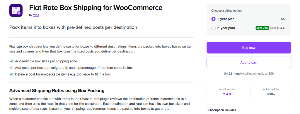 WooCommerce Flat Rate Box Shipping