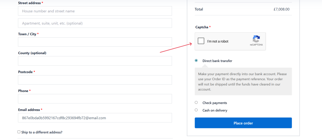 Add reCAPTCHA to WooCommerce checkout
