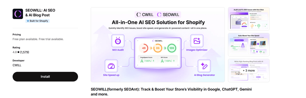 Best Shopify app to increase sales via SEO – SEOWILL