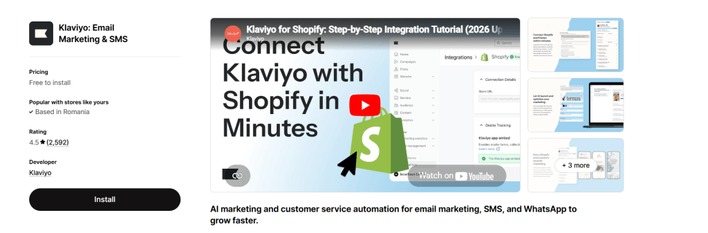 Best Shopify app to increase sales via email marketing and SMS – Klaviyo