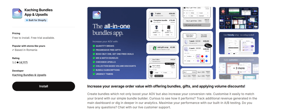 Best Shopify app to increase sales via upsells – Kaching Bundles App & Upsells