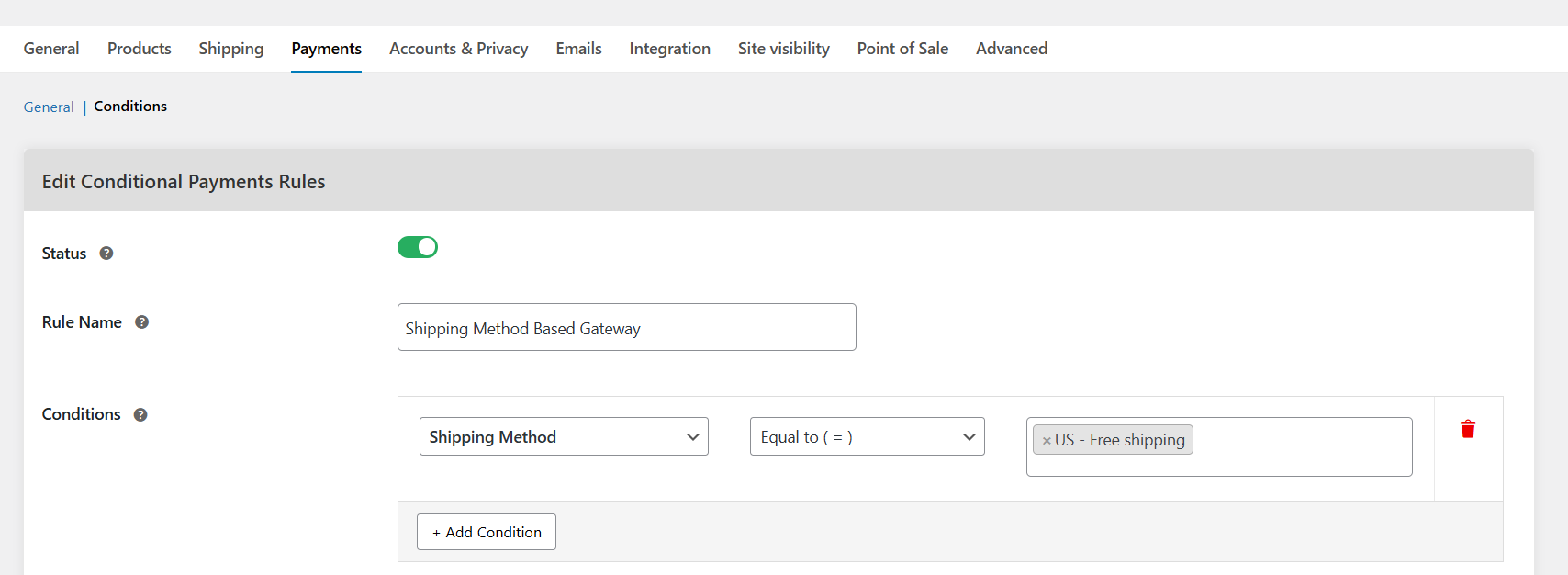 Dotstore Conditional Payments for WooCommerce - setup 1