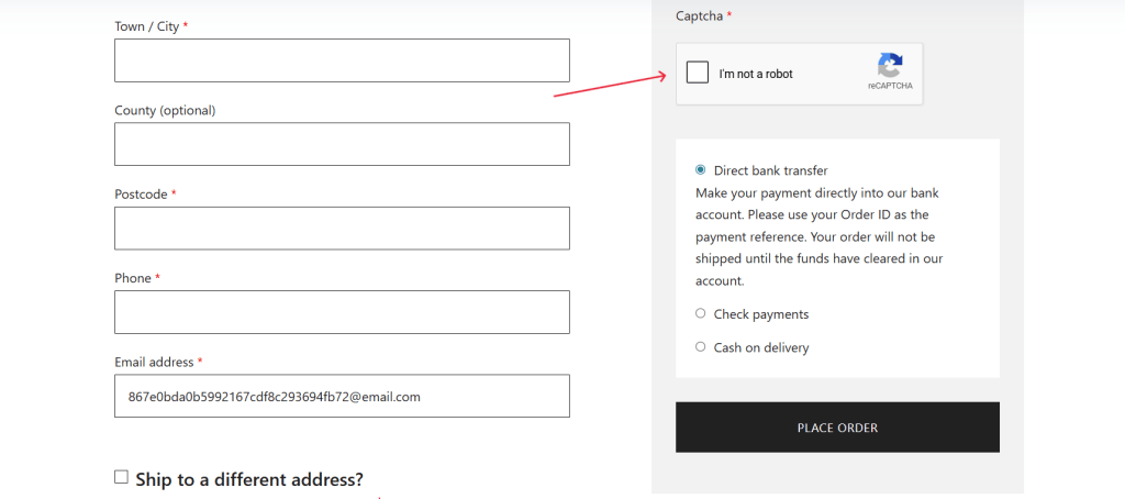 ReCAPTCHA for WooCommerce checkout