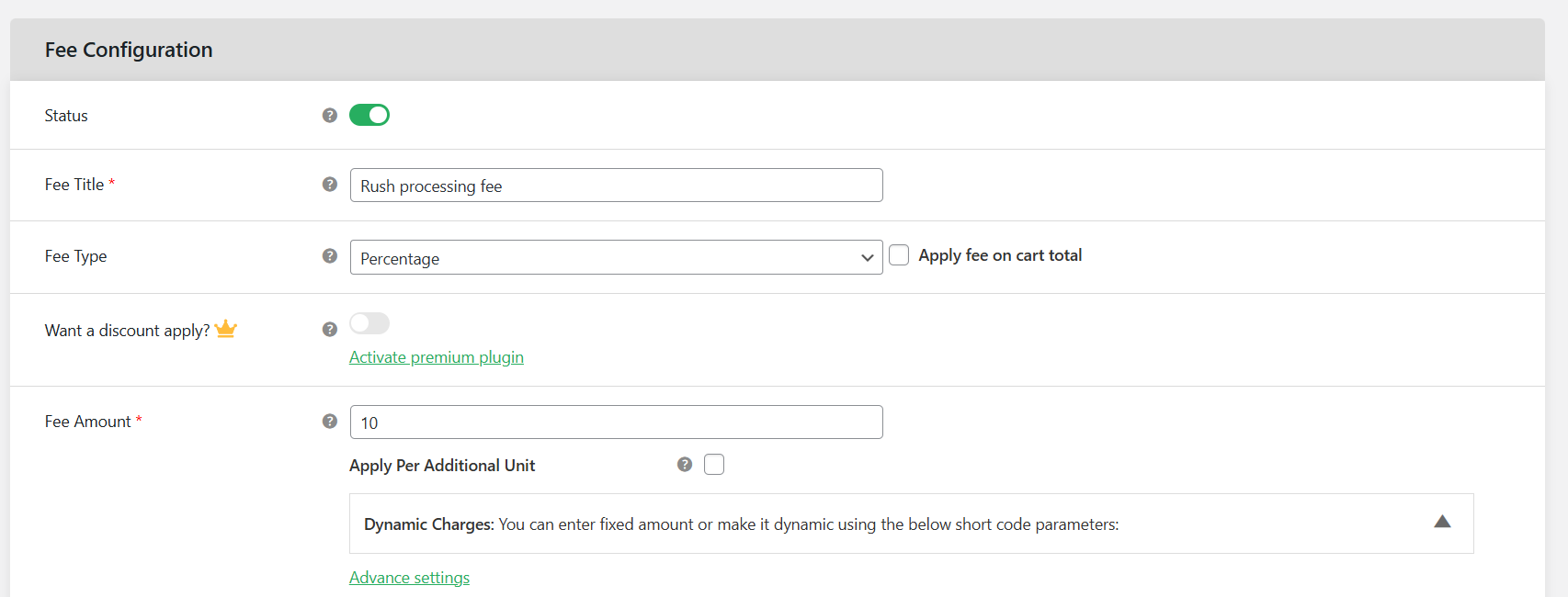 WooCommerce add fee to cart total 1