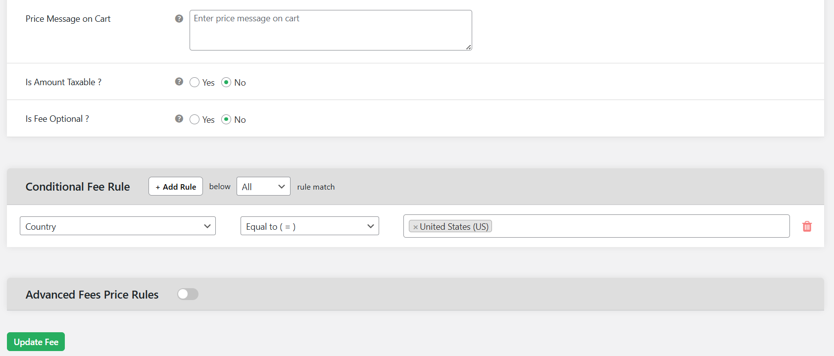 WooCommerce add fee to cart total 2