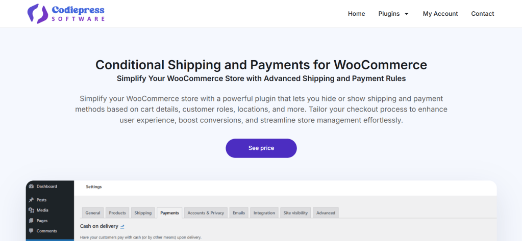 conditional shipping and payments WooCommerce plugin - Codiepress WooCommerce Conditional Shipping and Payments