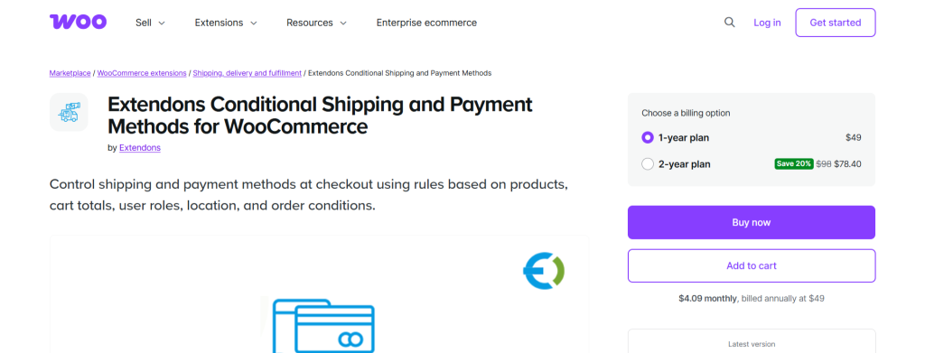 conditional shipping and payments WooCommerce plugin - Extendons Conditional Shipping and Payment Methods for WooCommerce