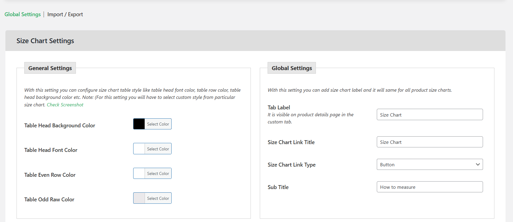 how to add size guide in WooCommerce