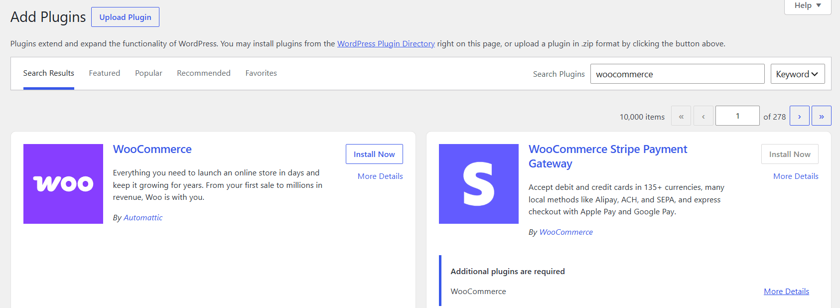 Add WooCommerce plugin to website