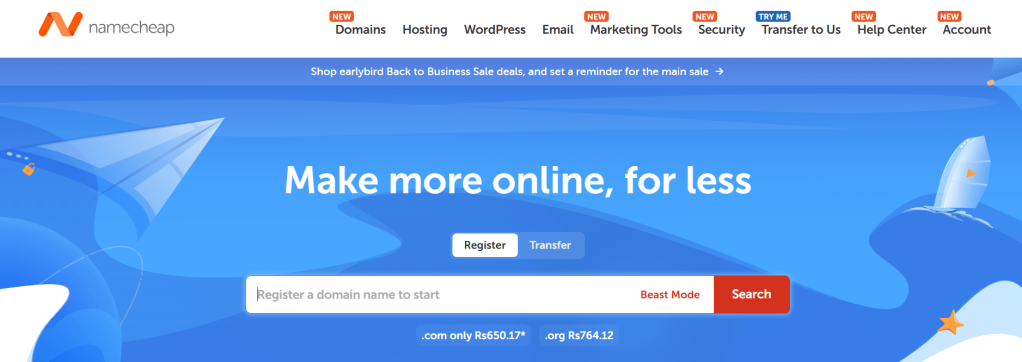 Namecheap domain registrar