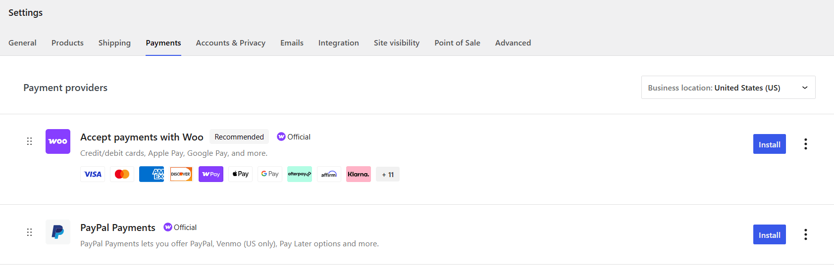 WooCommerce payment gateway configuration