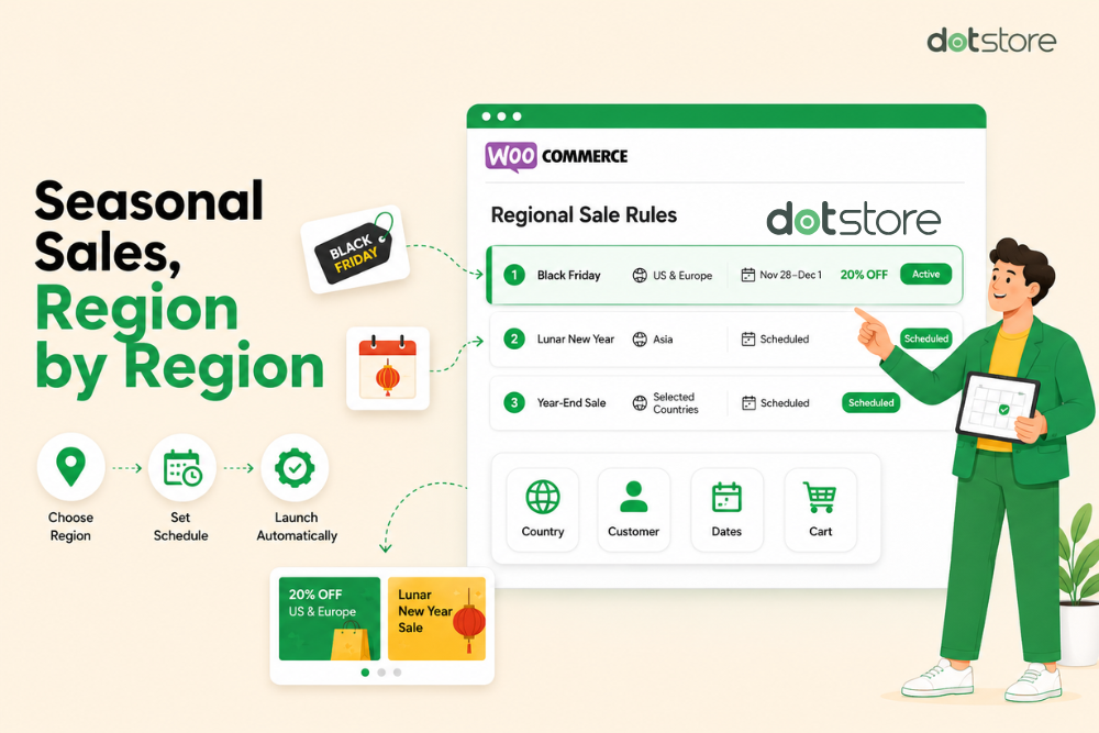 Blog Title Image: WooCommerce Dynamic Pricing: How to Run Seasonal Sales by Region (Black Friday and more)