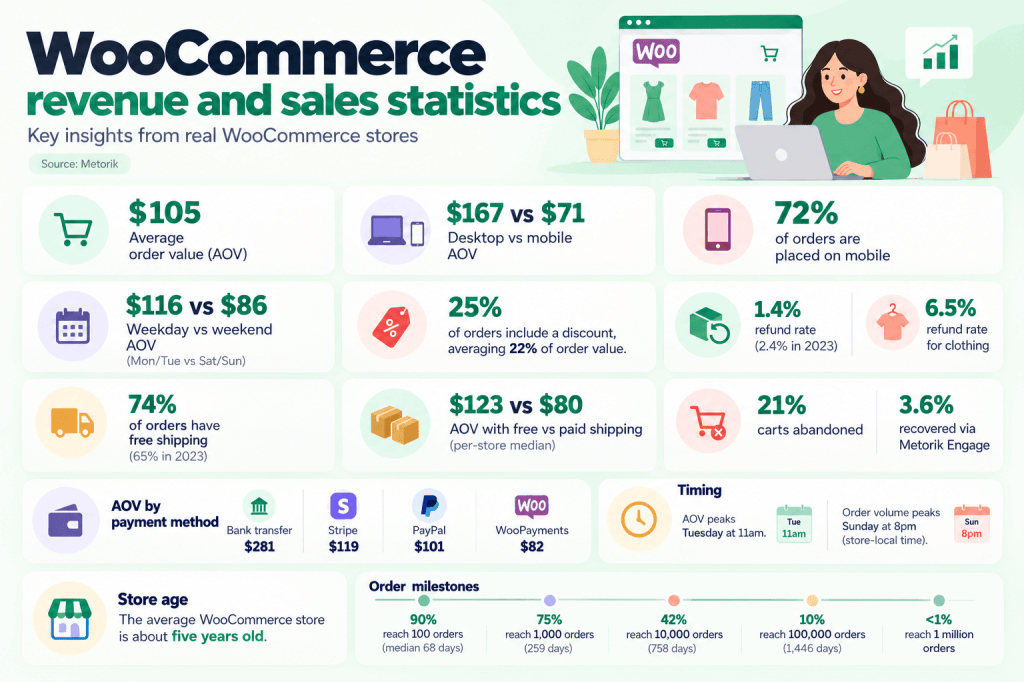 WooCommerce revenue and sales statistics