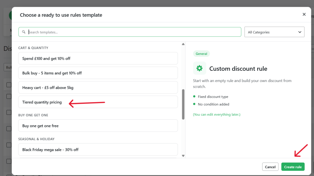 tiered pricing table for WooCommerce - plugin configuration step 2