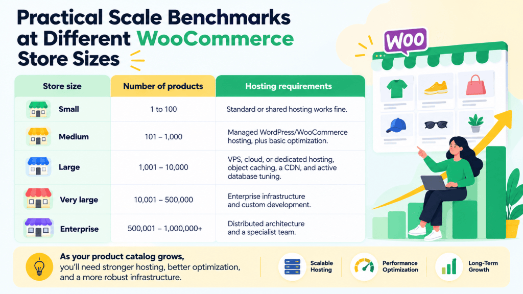 Practical scale benchmarks at different WooCommerce store sizes