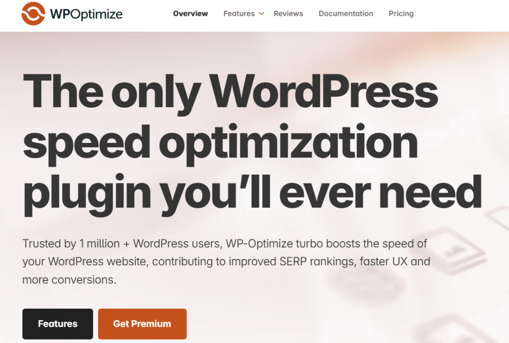 WP-Optimize - WooCommerce admin plugin