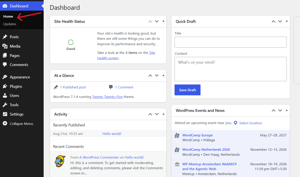 WooCommerce admin dashboard - 1
