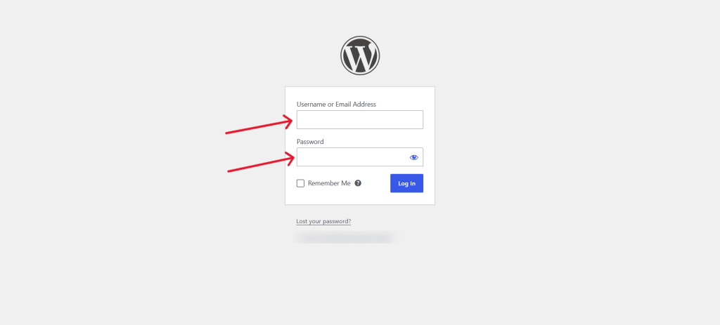 WordPress admin login