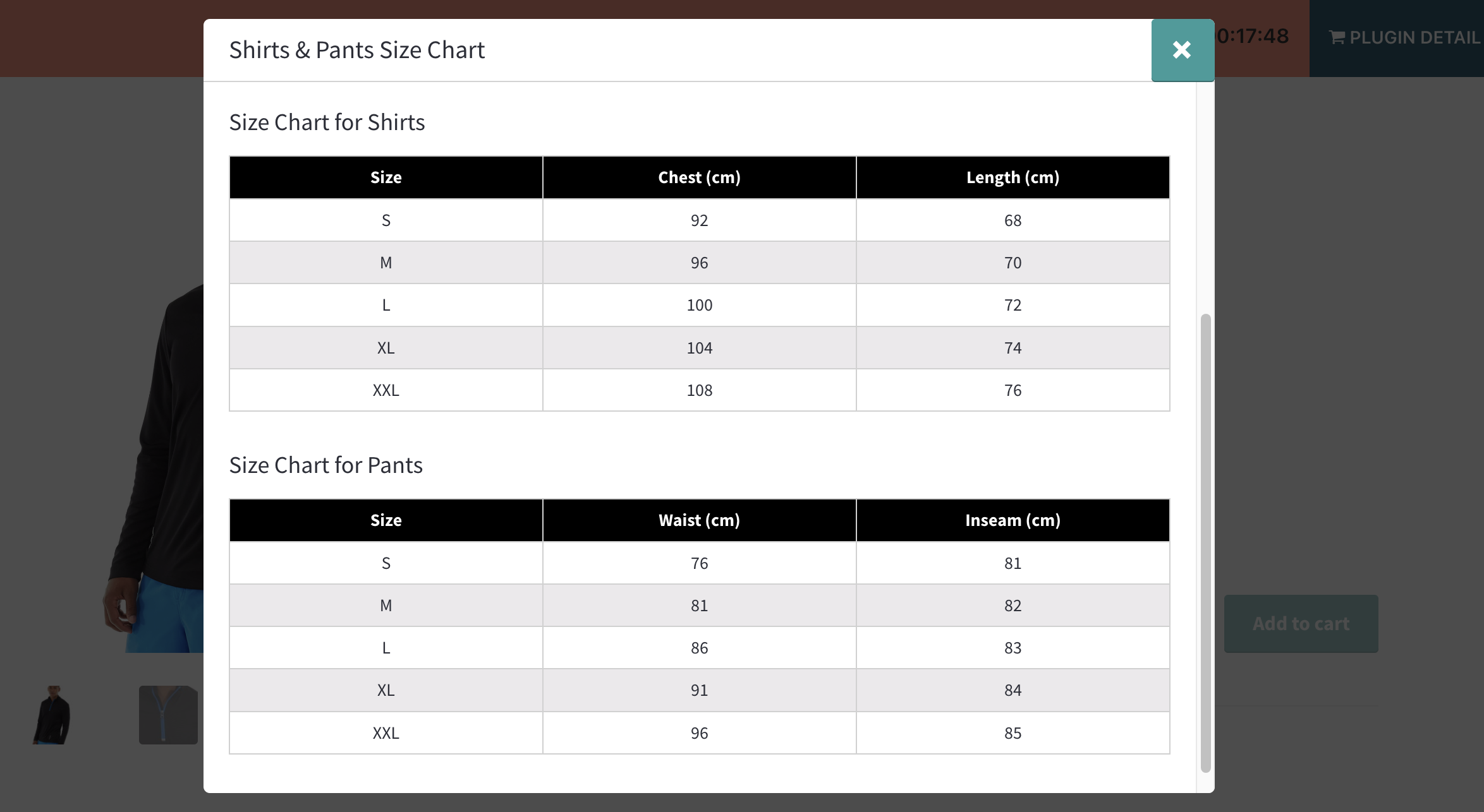 Advanced Product Size Charts Perfect Size Chart