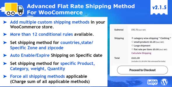The Compact Guide to Best Selling WooCommerce Shipping Plugins for Busy People 3 3. Advance Flat Rate Shipping Method For WooCommerce
