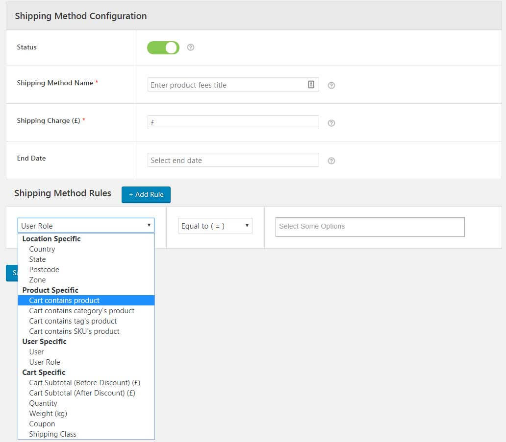 Flat Rate Shipping Plugin For WooCommerce Pro 8 New shipping method configuration settings