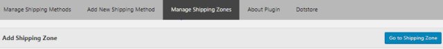 Manage shipping zone menu