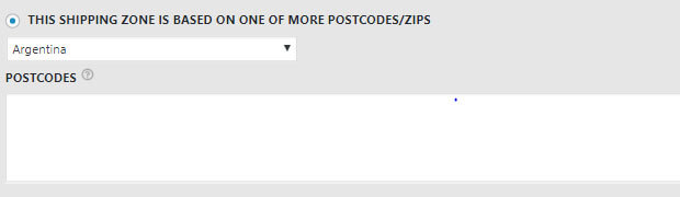 Create postcode based shipping zone