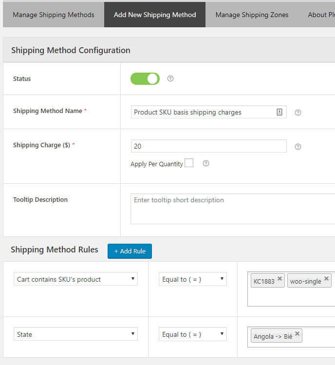 woocommerce flat rate shipping based on product sku country2
