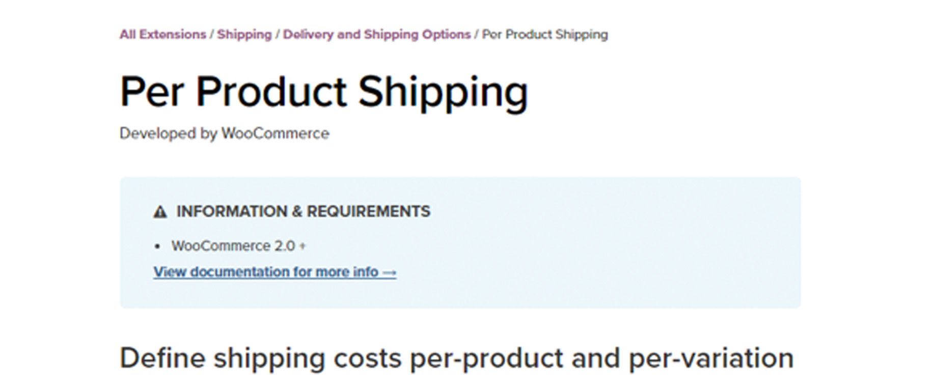 Per Product Shipping