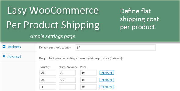 Easy WooCommerce Per Product Shipping