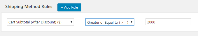 Create Flat rate plugin method On Bulk Purchase above a certain Amount