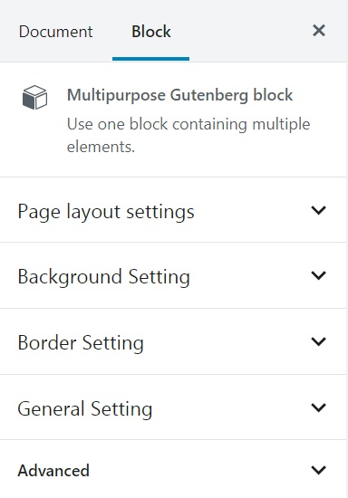 Multipurpose Gutenberg Block Plugin, installed on a WordPress website