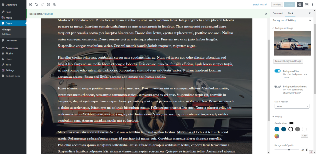 Add Background Image, Overlay, and Text in one Block