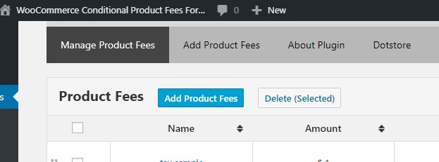 Add Product Fees button