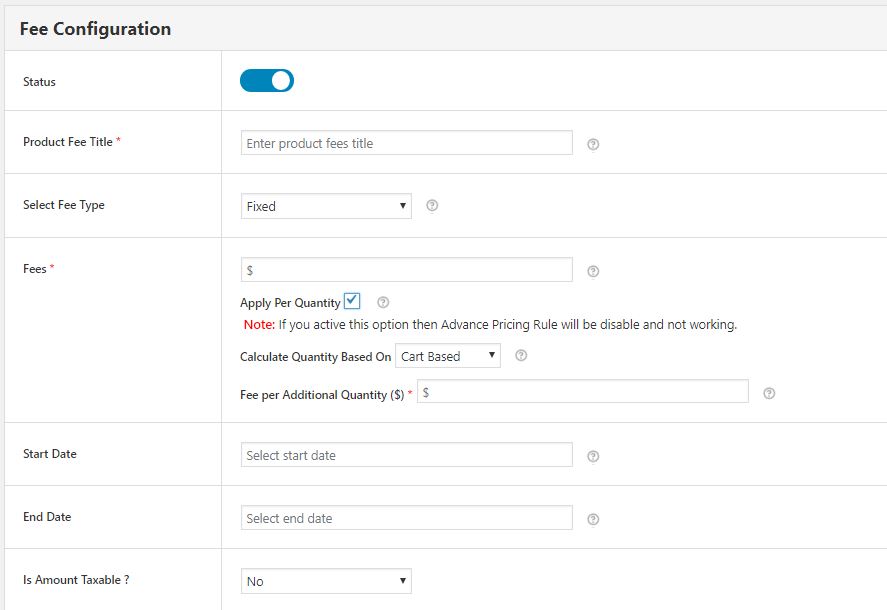 How to Add a Custom Fee in WooCommerce? 3 Fee Configuration form - WC Conditional Product Fees for Checkout Plugin
