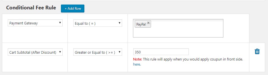 Adding multiple rules to a Method for applying Payment Gateway Based Fee in WooCommerce