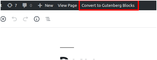 WordPress Admin – Edit Post Page with an option to Convert Classic Post to Gutenberg Blocks