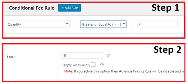 How to Charge Quantity Based Advance Extra Fees? 2 Charge Extra Fee for 20+ Items as €5