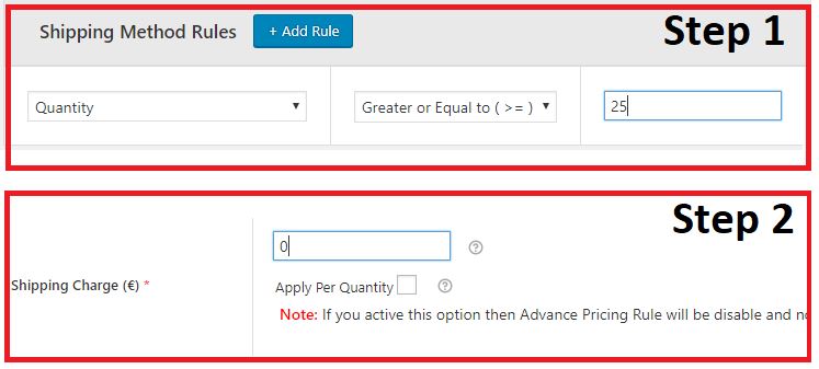 How to Charge Quantity Based Advance Extra Fees? 3 No Extra Fee when a customer purchases 25+ Items
